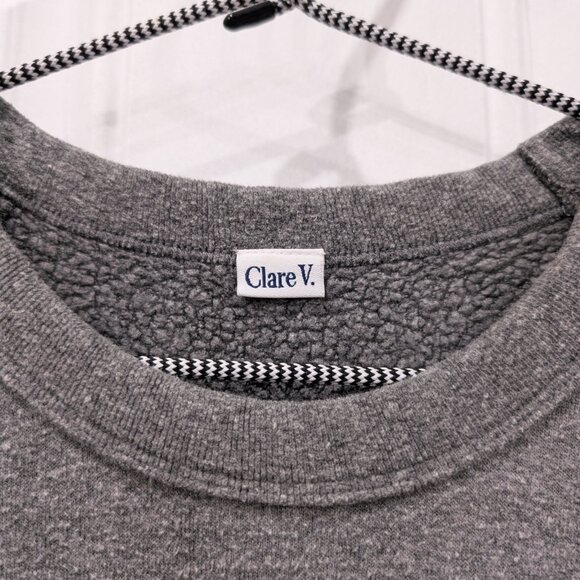 Clare V. Ciao Gray Sweatshirt Lightweight Medium Anthropologie - Picture 5 of 6
